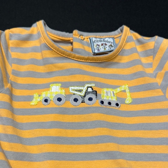 Orange and Gray Striped Kids Footie - Picture 5 of 5